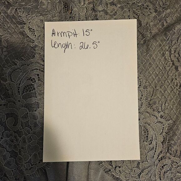 NWT Gimmicks Eyelash Lace Tank Top. Gray M#26 - Picture 6 of 16